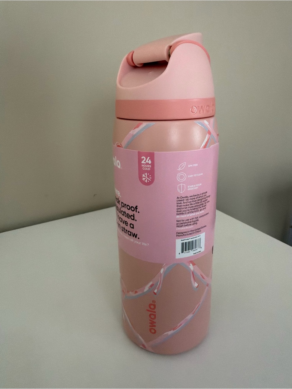 Owala Kids Pink Insulated Bottle with Flip Straw - Leak-Resistant